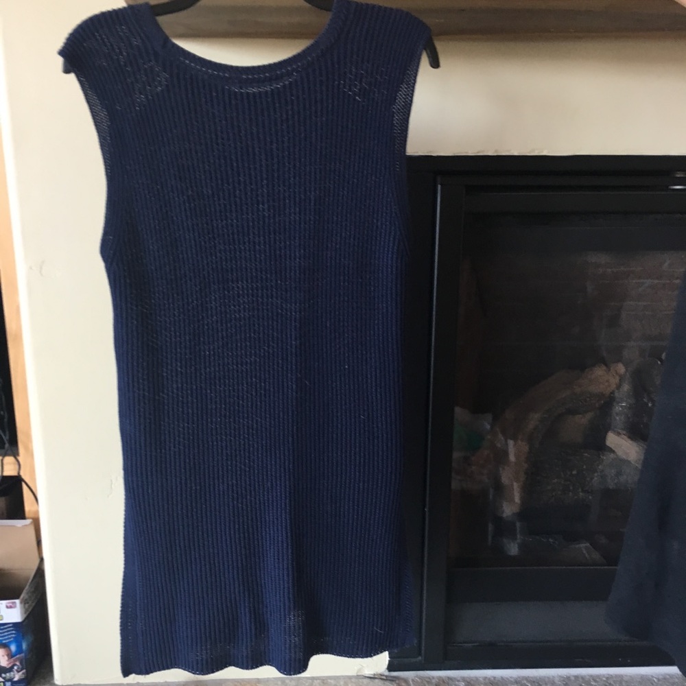 Blue sweater sleeveless